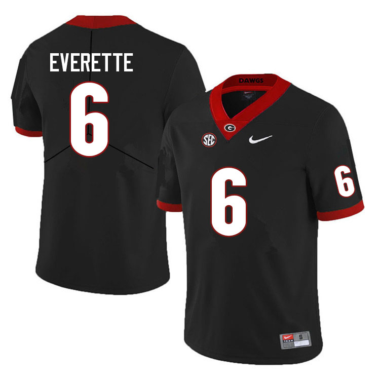 Men #6 Daylen Everette Georgia Bulldogs College Football Jerseys Sale-Black Anniversary
